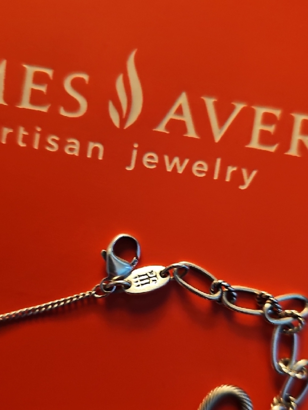 James Avery Silver Heart Link Bracelet with Orange Gift Set - Picture 4 of 5